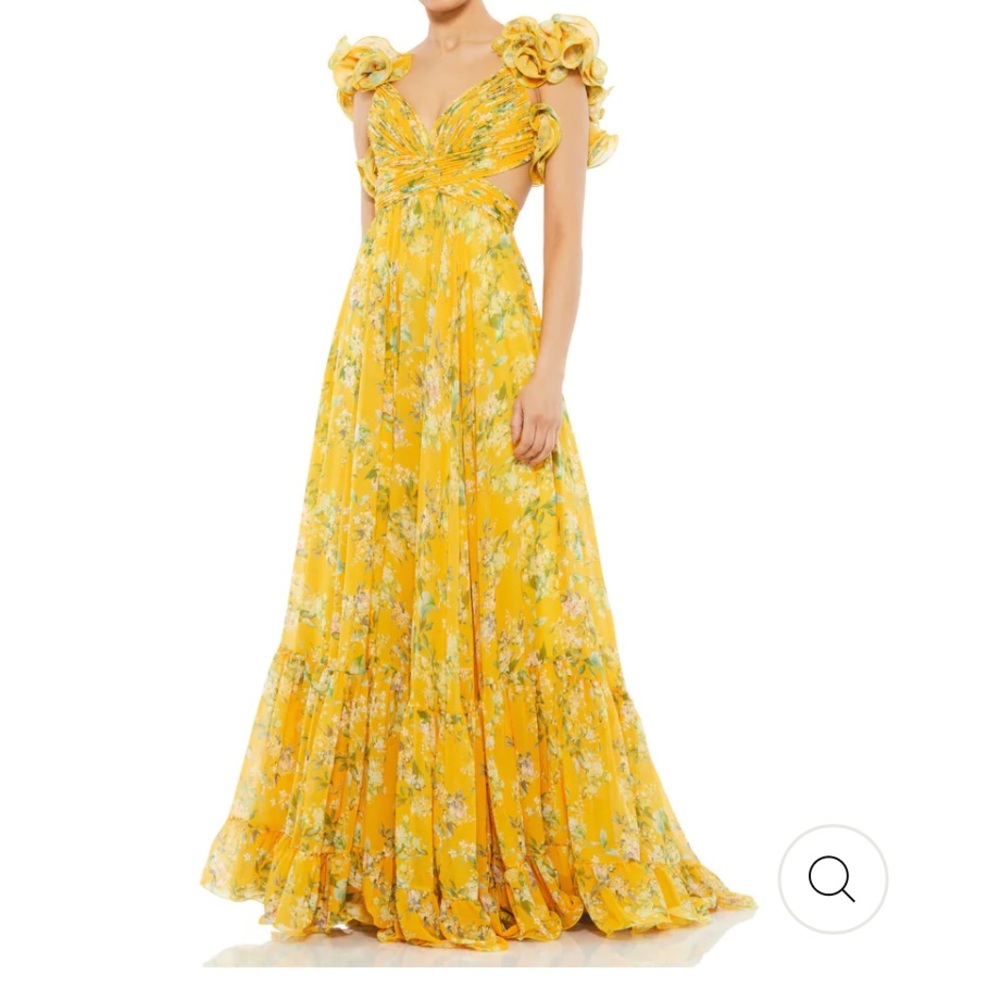 NWT MacDuggal chiffon floral dress- size 2